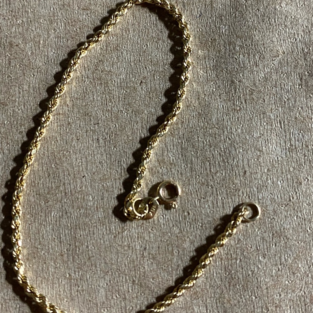 Solid 10k Gold Rope Bracelet - image 5